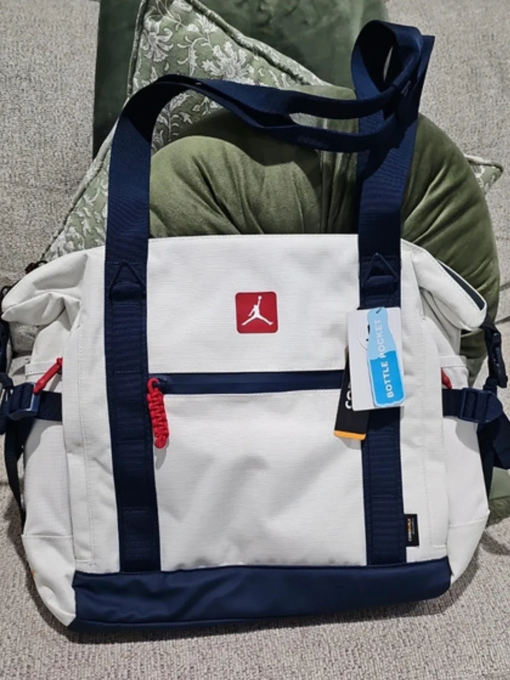 Jordan Men's White & Navy Tote Bag